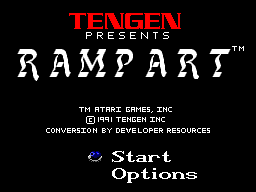 Rampart title screen for Sega Master System